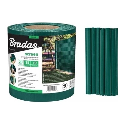 Bradas Stínící plotová páska 0,19x35m s klipy zelená