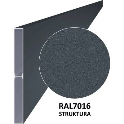 i-pohony Hliníkový profil 200x20x1,5 mm, délka 6000 mm, RAL 7016 se srukturou