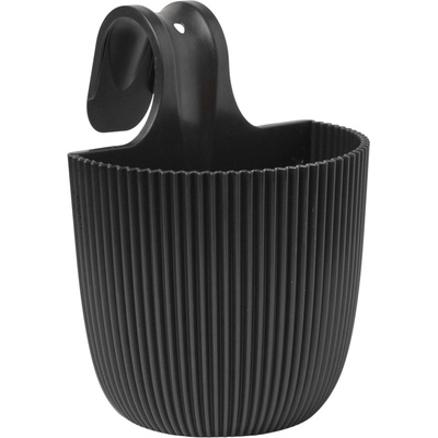Capi Kvetináč na balkónové zábradlie Groove 21 x 28 cm - black