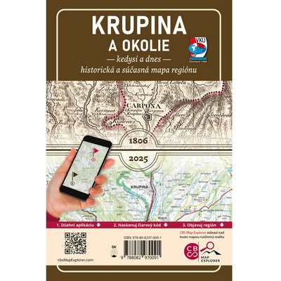 VKÚ Harmanec Porovnávacia mapa Krupina a okolie kedysi a dnes