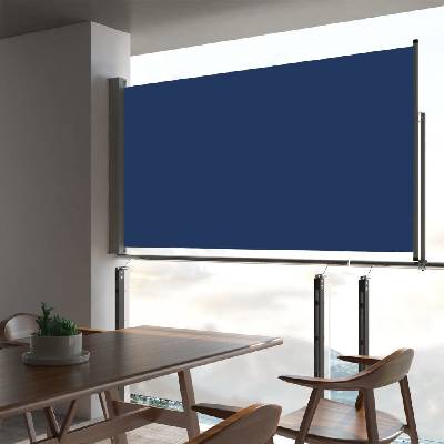 Petrashop Zatahovací boční markýza / zástěna na terasu 160 x 300 cm modrá