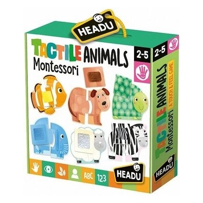 Headu Montessori dotykové puzzle zvieratká