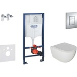 GROHE Rapid SL - Комплект за монтаж пред стена, тоалетна чиния Oudee и седалка със система „softclose, бутон Skate Cosmopolitan, хром SANI11BA1104 (SANI11BA1104)