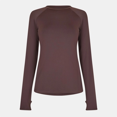 USA Pro Дамска фланелка с дълъг ръкав USA Pro Long Sleeve Top Womens - Espresso