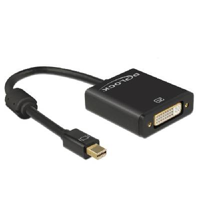 Адаптер Delock 62603, Активен, mini Displayport - DVI 1.2 4K, Черен (62603)