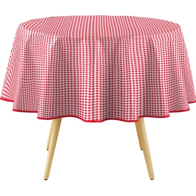 Douceur d'intérieur Kulatý ubrus MINI VICHY Ø 160cm kostka červený