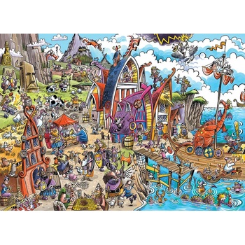 Cobble Hill - Puzzle DoodleTown: Viking Village - 1 000 piese