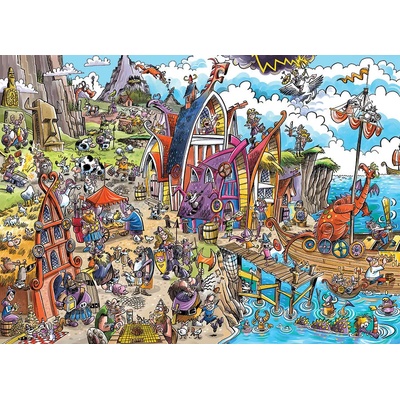 Cobble Hill - Puzzle DoodleTown: Viking Village - 1 000 piese