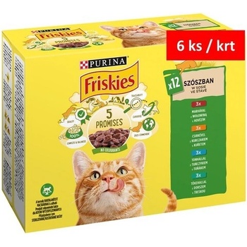 Friskies multipack s hovädzím kuraťom tuniakom treskou v šťave 12 x 85 g