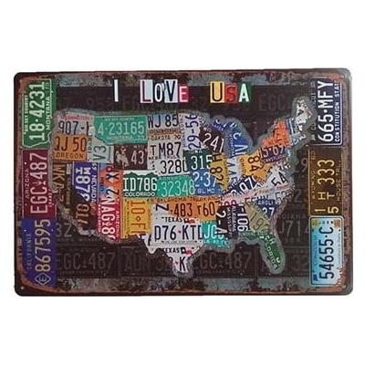 Ceduľa I love USA