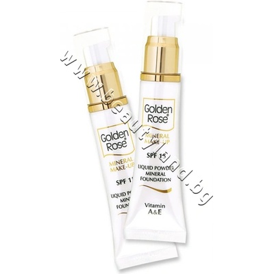 Golden Rose Фон дьо тен Golden Rose Liquid Powder Mineral Foundation, p/n GR-3040601 - Минерален фон дьо тен със защитен фактор SPF 15 (GR-3040601)