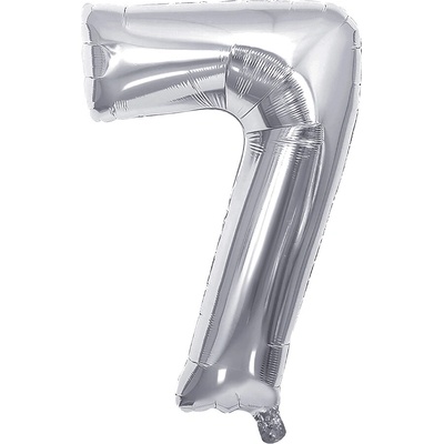 JUNIOR Balón narodeninový 76 cm číslo 7, strieborný