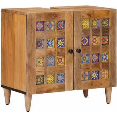 vidaXL Шкаф за мивка в баня със съхранение Естествен 62 x 33 x 58 см (4018279)