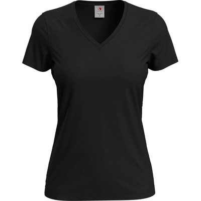 Classic T V neck Tričko dámske STEDMAN čierna Opal