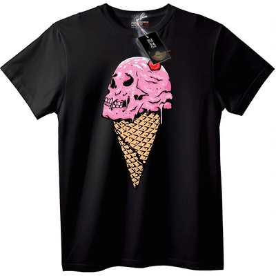 NOONEBRAND Тениска с череп сладолед - 2XL, Black