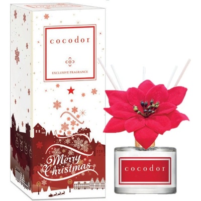 Cocodor Vianočný aroma tyčinkový difuzér Vianočná ruža Joyful Season 200 ml Biela krabička