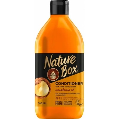 Nature Box Macadamia Oil Балсам за подхранена и гладка коса с масло от макадамия 385мл