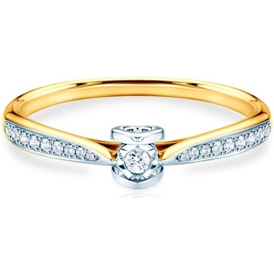 Savicki zásnubní prsten dvoubarevné zlato diamanty SAVR67073 YW1