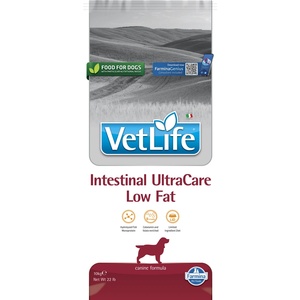 Vet Life Canine Intestinal Ultracare Low Fat за кучета с екзокринна недостатъчност и свързаните с тях храносмилателни разстройства 10kg