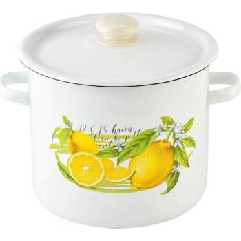 idilia 22 см (7 л. ) емайлирана тенджера с метален капак idilia разцветка Лимон