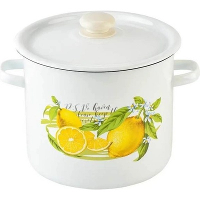 idilia 22 см (7 л. ) емайлирана тенджера с метален капак idilia разцветка Лимон