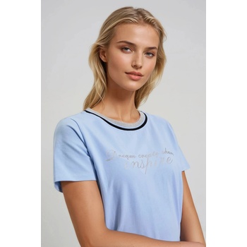Moodo Светлосиня блуза с надпис Moodo Moodo | Sin | ЖЕНИ | XXL