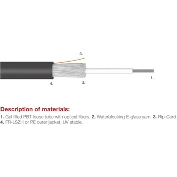 KDP Оптичен кабел 8 влакна, мултимод ОМ2, lszh - 2000 мерта (k1fae02008om2org)