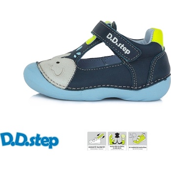 D.D.step detské kožené poltopánky H015-549AW royal blue