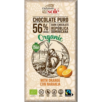 SOLÉ Bio hořká čokoláda pomerančová 100 g