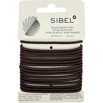 Sibel Elastic Elastic Thin Hair Bands Brown 50 mm 16 ks