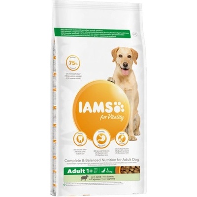 Iams Dog Adult Small/Medium - Пълноценна суха храна за израснали кучета от дребни и средни породи с агнешко месо, 2 кг