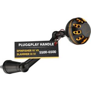 GOMEXUS Единична дръжка с ноб GOMEXUS Spinning Power Handle with Power Knob 75mm x 41mm Black за макари PENN LPB75B41BKGD Риболовна макара