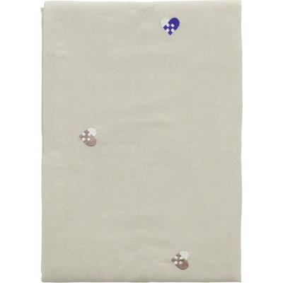 Södahl Покривка за маса Christmas Hearts Embroidery 140 x 270 см бежово и синьо (30737)