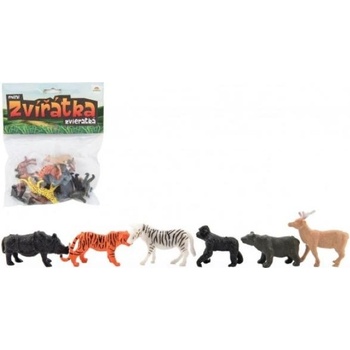 Teddies Мини сафари zoo животни пластмаса 5-6см 12бр в торбичка