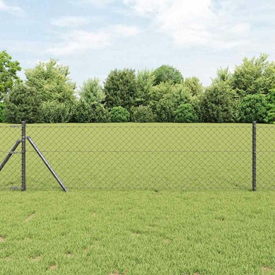 vidaXL Oplocení na řetězcích se upevňuje na zem 25 x 0,6 m Šedá
