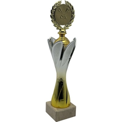 ProZona Sportovní trofej design terče mramorový podstavec zlato-stříbrná 33 cm