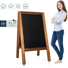 A-Z Reklama CZ Voděodolný venkovní Dřevěný poutač 650x1170 s křídovou tabulí 530x800 mm - PMPWRAB65X117 - Tmavě hnědý