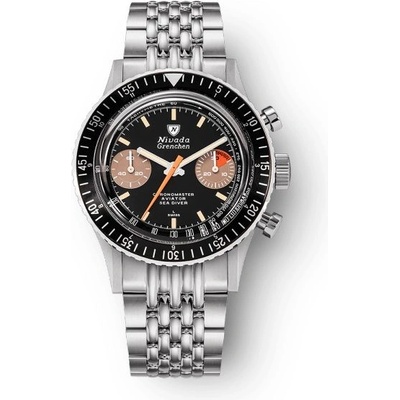 Nivada Grenchen Chronomaster Orange Boy Inter. Bezel Manual Beads of Rice