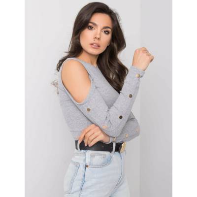 Rue Paris Blouse-R V-BZ-5099-1.07-gray šedá