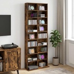 vidaXL Кабинет за CD Опушен дъб 65 x 23, 5 x 175 см Инженерна дървесина (8012662)