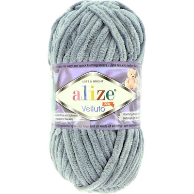 Alize Velluto 428 sivá