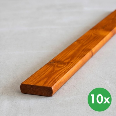 Plotovky, rovné, tmavá lazura, balení 10 ks, 20 x 95 x 1800 mm
