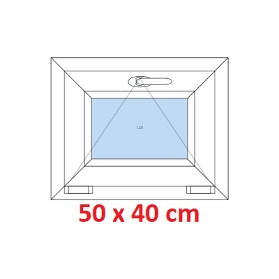 Soft Plastové okno 500 x 400 mm sklopné Bílá
