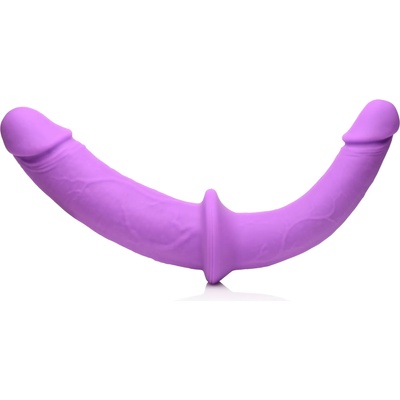 Strap U Double Charmer Silicone Double Dildo with Harness Purple