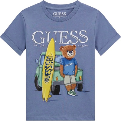 Guess Тениска с къс ръкав Guess - Щампа на мече с камионче, синя, 18 м (20252-N5GI04-K8HM4-G7GD-18M)