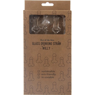 Set sklenených slamiek Glass Drinking Straw Willy