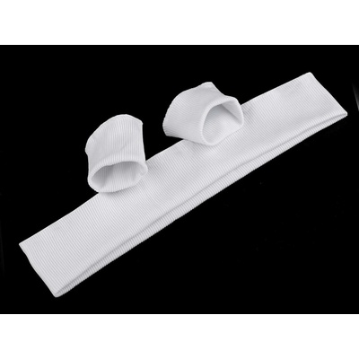 Elastické náplety šíře 7 cm sada (2x rukáv, 1x pás) - 002 bílá