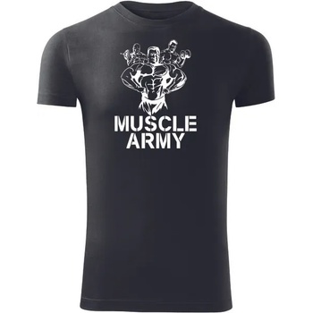 Image 1 of DRAGOWA Фитнес тениска с къс ръкав Muscle Army Team, черна, 180 г/м2 (4199)