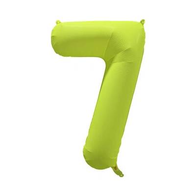 Amscan Fóliový balón narozeninové číslo 7 Neon žlutá 86 cm
