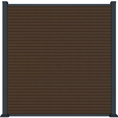 ROJA MODERN plotový panel WPC 180x180 cm HORIZONTÁLNÍ i VERTIKÁLNÍ a koncovky - teak